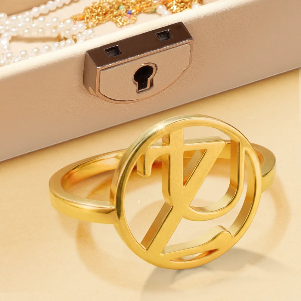 Gift For Couples,Gift For Wife,Gift For Girlfriend,Love,Gift For Women,Gift For Mother - Monogram Monogram Interwined Initials Couple Women - Personalized Custom Shaped Ring