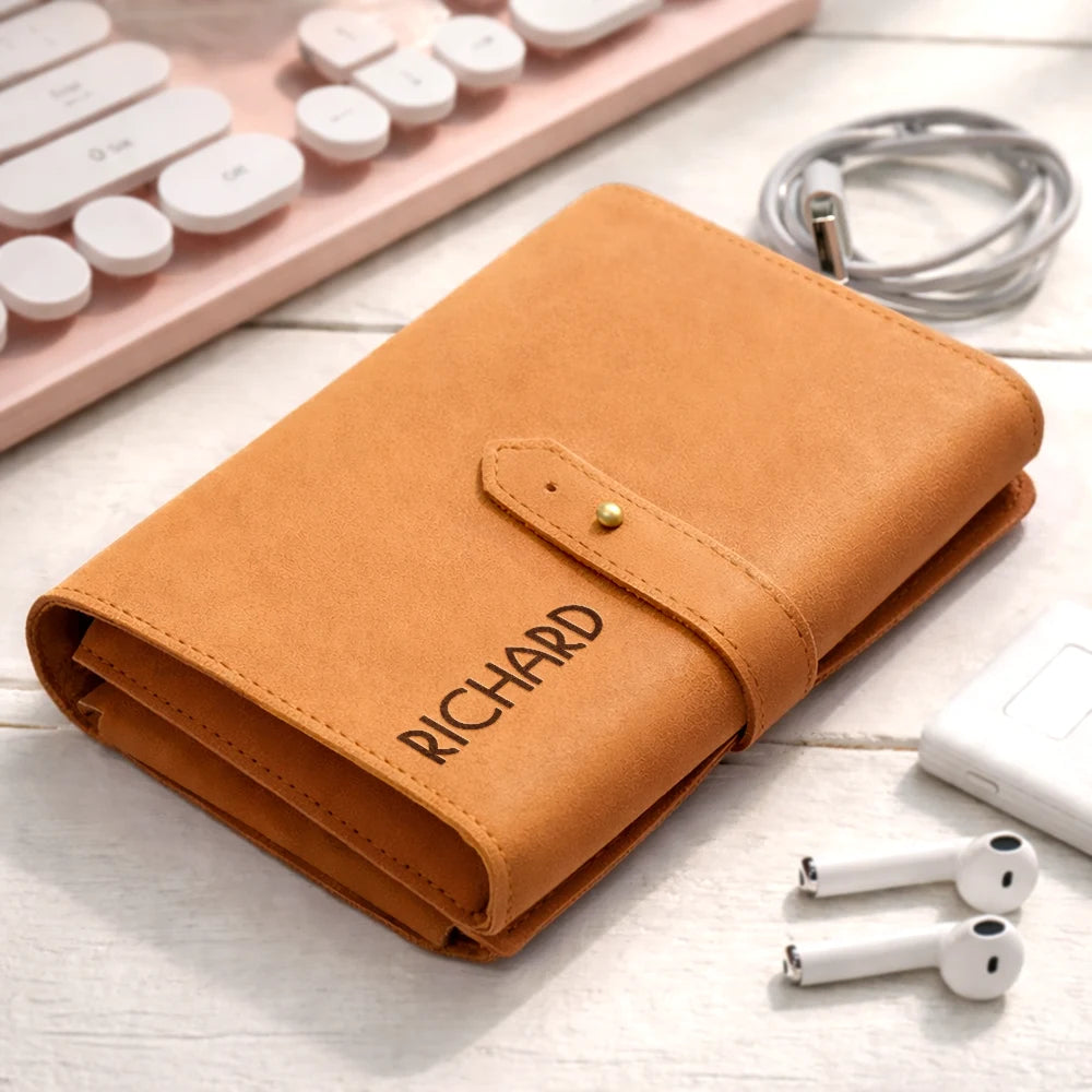 Gift For Women,Gift For Men,Gift For Yourself,Happy,Travel - Monogram Name Initial - Personalized Leather Cable Bag