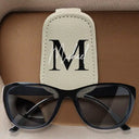 Gift For Father,Gift For Men,Happ - Monogram Name Letter - Personalized Sunglasses Holder For Car Visor