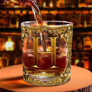 Gift For Yourself,Gift For Women,Happy - Monogram Old Fashioned Gift Whiskey Spirit - Personalized Whiskey Glass