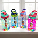 Gift For Kids, Gift For Grandkids, Happy, 
 Back To School - Monogram School Kid - Personalized Kids Water Bottle With Straw