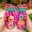Gift For Kids, Gift For Grandkids, Happy, 
 Back To School - Monogram School Kid - Personalized Kids Water Bottle With Straw