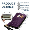 Gift For Mother,Gift For Yourself,Happy - Monogram Simple Style - Personalized Leather Long Wallet