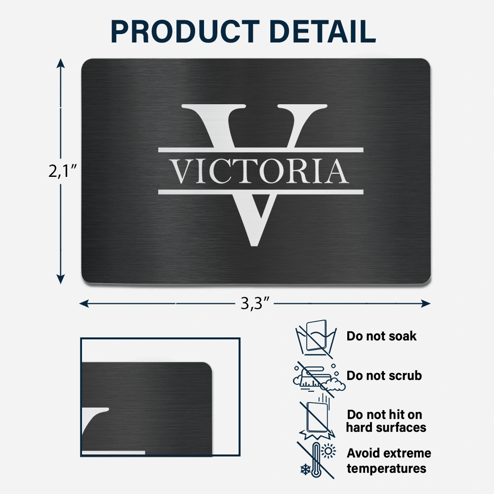Gift For Father,Gift For Grandpa,Non-Eng,Monogram,Inspirational - Monogram Wherever Your Journey In Life May Take You - Personalized Aluminum Wallet Card