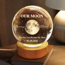 New Mom,New baby,Happy - Moon Phase Our First Mother's Day The Day You Became My Mom - Personalized Crystal Globe Lamp
