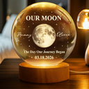 New Mom,New baby,Happy - Moon Phase Our First Mother's Day The Day You Became My Mom - Personalized Crystal Globe Lamp