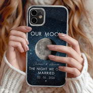 Gift For Couples,Gift For Husband,Gift For Wife,Gift For Boyfriend,Gift For Girlfriend,Parents,Gift For Mother,Gift For Father,Married ,Engaged,Love - Moon Phase The Beginning Of Our Forever - Personalized Clear Phone Case