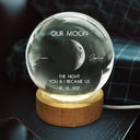 Gift For Couples,Old Couples,Gift For Husband,Gift For Wife,Gift For Boyfriend,Gift For Girlfriend,Love - Moon Phase The Beginning Of Our Forever - Personalized Crystal Globe Lamp