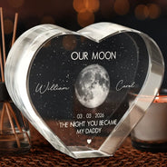 Gift For Couples,Gift For Husband,Gift For Wife,Gift For Boyfriend,Gift For Girlfriend,Parents,Gift For Mother,Gift For Father,Married ,Engaged,Love - Moon Phase The Beginning Of Our Forever - Personalized Crystal Heart
