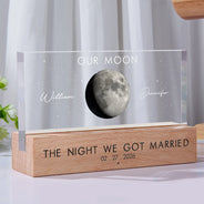 Gift For Couples,Gift For Husband,Gift For Wife,Gift For Boyfriend,Gift For Girlfriend,Parents,Gift For Mother,Gift For Father,Married ,Engaged,Love - Moon Phase The Beginning Of Our Forever - Personalized Rectangle LED Light