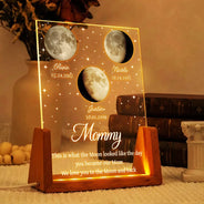 Mom - Children,Happy,Love,Gift For Mother,Mom - Daughters (Adult),Mom - Daughters (Young),Mom - Sons - Moon Phase The Date You Became My Mom - Personalized Night Light