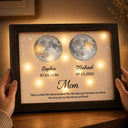 New Mom,Sentimental,Gift For Mother,Moon Phase - Moon Phase The Day You Became My Mom - Personalized LED Light Shadow Box