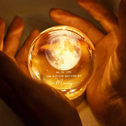 Gift For Father,Gift For Mother,Gift For Grandma,Gift For Grandpa,Love,Custom Photo - Moon Phase The Day You Became My Mommy Daddy - Personalized Crystal Globe Lamp