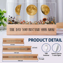 Gift For Mother,Gift For Grandma,Happy - Moon Phase The Day You Become Mom Mum Grandma Vintage Style - Personalized Rectangle LED Light