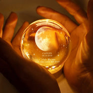 Gift For Father,Dad - Children,New Dad,New baby,Happy,Moon Phase,Adorable - Moon Phase Under This Moon You Became My Daddy - Personalized Crystal Globe Lamp