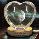 Gift For Mother,Gift For Grandma,Gift For Father,Gift For Grandpa,Love,Moon Phase - Moon Phase We Love You To The Moon And Back - Personalized Crystal Heart Shaped Lamp