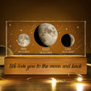 Gift For Mother,Gift For Grandma,Gift For Father,Gift For Grandpa,Love - Moon Phase We Love You To The Moon And Back - Personalized Rectangle LED Light