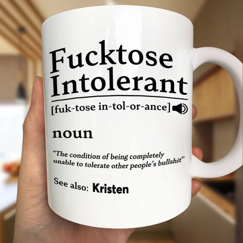 Gift For Bestie, Happy, Top Market, Gifts For Colleagues - Morning Intolerant Funny - Personalized Mug