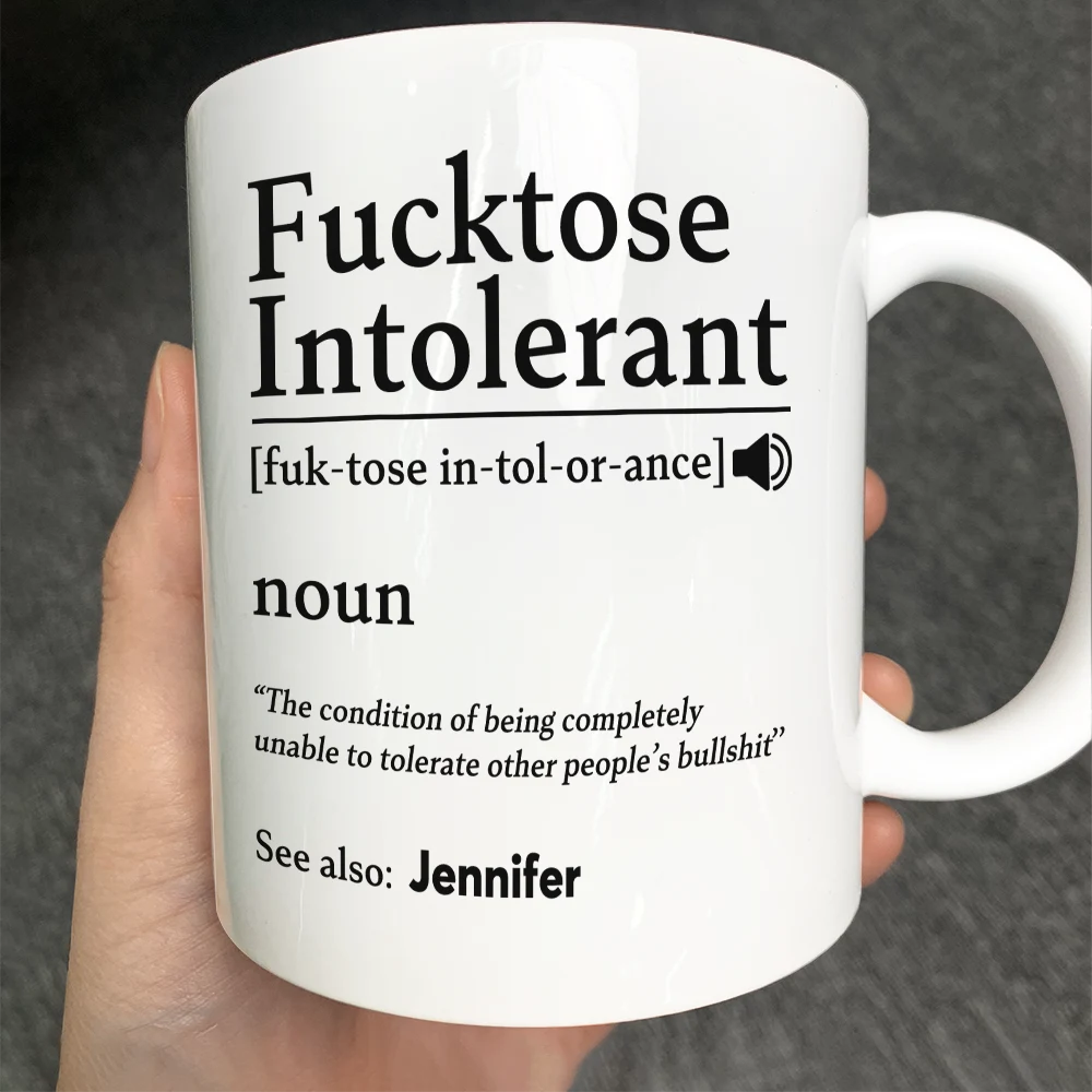 Gift For Bestie, Happy, Top Market, Gifts For Colleagues - Morning Intolerant Funny - Personalized Mug