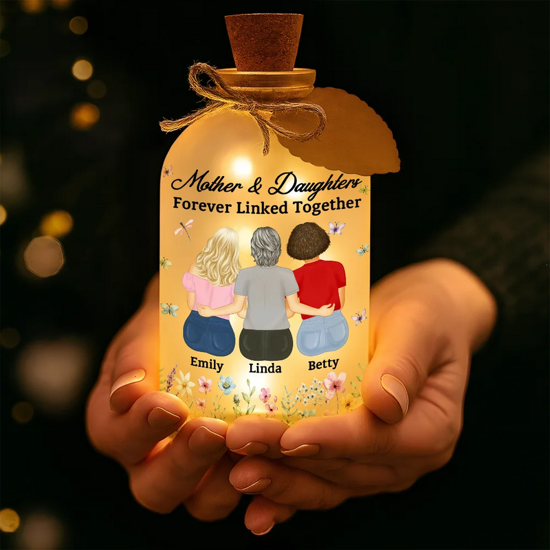 Gift For Mother, Gift For Daughter, Mom - Daughters (Adult), Love - Mother And Daughter A Bond That Can't Be Broken - Personalized Short Bottle Light