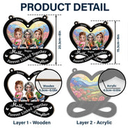 Gift For Mother,Love,Mom,Daughters,Gift For Daughter - Mother And Daughter Forever Linked Together 3D Effect - Personalized Window Hanging Suncatcher Ornament
