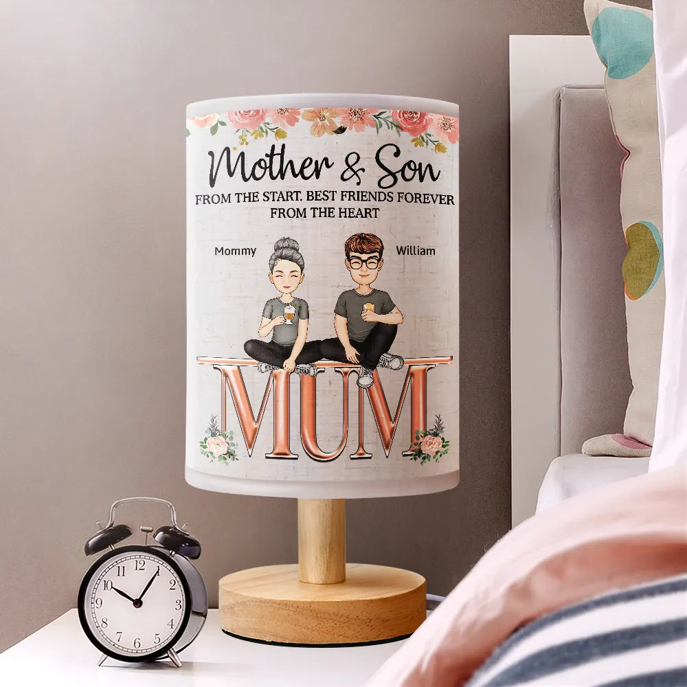 Happy,Gift For Grandma,Gift For Mother,Gift For Women,Mom - Children,Gift For Wife - Mother And Daughters From The Start - Personalized Fabric Lamp