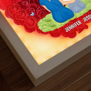 Gift For Mother,Mom - Daughters (Adult),Happy - Mother Daughter Forever Linked Together - Personalized LED Light Flower Shadow Box