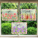 Gift For Yourself, Gift For Women, Summer, Cozy, Icon, Special Font - Mother Of Pearl Birth Flower Blooming In Love - Personalized Horizontal Stained Glass Suncatcher