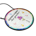 Gift For Grandma, Summer, Grateful, Icon - Mother Of Pearl Birth Flower Grandma's Garden - Personalized Stained Glass Window Hanging Suncatcher