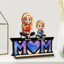 Gift For Mother,Mom - Children,Happy - Mother & Children We Love You Mom - Personalized Custom Shaped 2-Layered Wooden Plaque