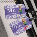 Gift For Couples,Gift For Husband,Gift For Wife,Gift For Boyfriend,Gift For Girlfriend,Funny,Travel - Mr and Mrs Travel - Personalized Combo 2 Luggage Tags