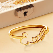 Gift For Wife,Gift For Girlfriend,Gift For Yourself,Gift For Women,Gift For Sibling,Gift For Sisters,Gift For Bestie,Love,Gift For Mother,Gift For Grandma - Multiple Initials With Heart - Personalized Custom Shaped Ring