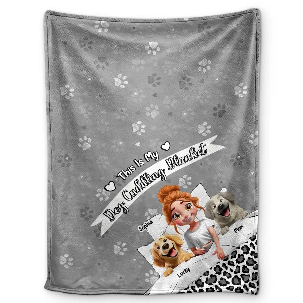 My Dog Cuddling Blanket Corner - Personalized Fleece Blanket, Sherpa Blanket