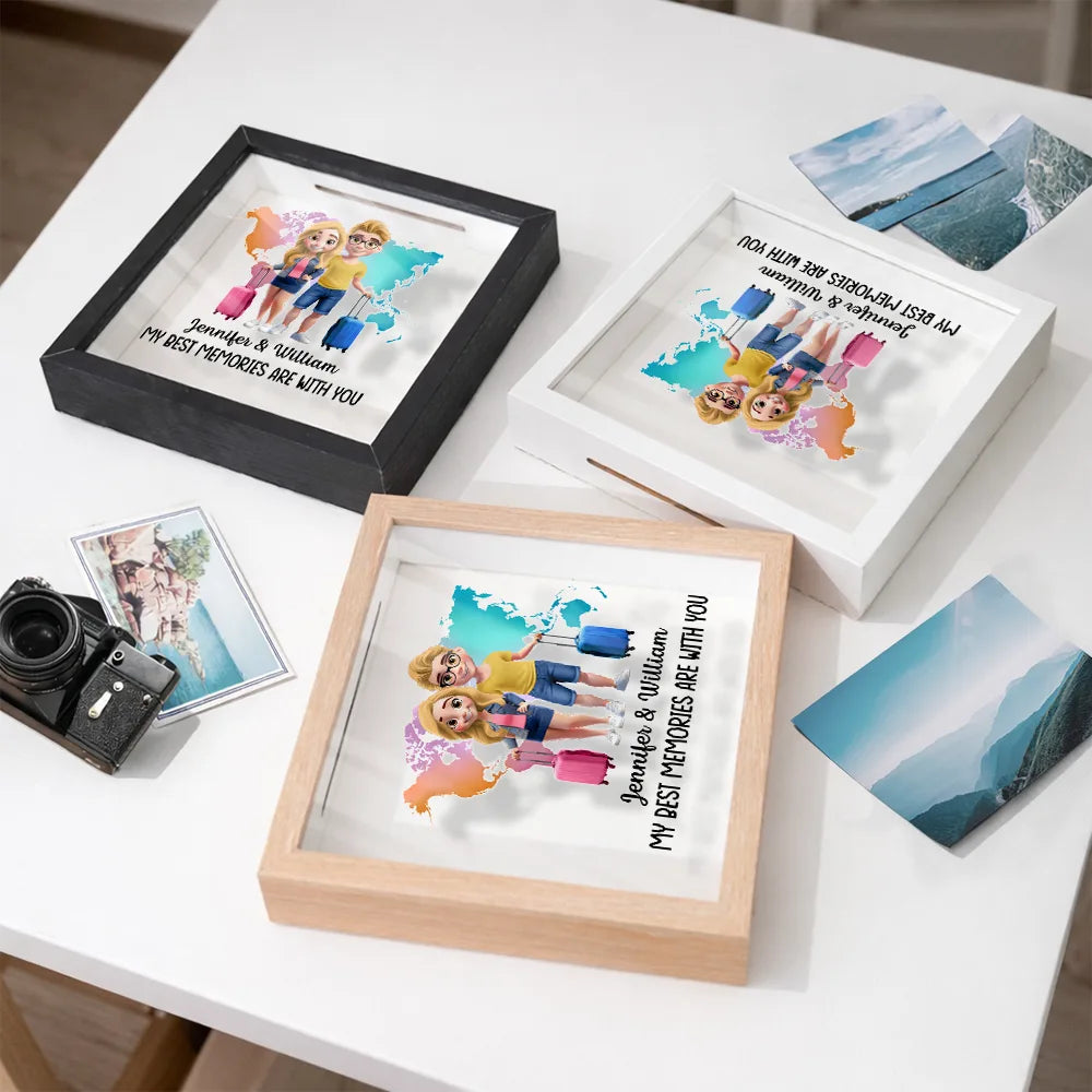 Old Couples,Gift For Husband,Gift For Wife,Gift For Boyfriend,Gift For Girlfriend,Travel,Happy - My Best Memories Are With You - Personalized Ticket Memory Box