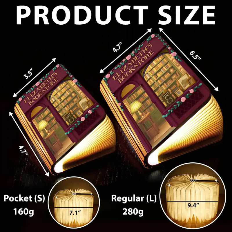 Gift For Yourself, Gift For Women, Reading, Top Market, Happy - My Book Store 3D Effect - Personalized Book Lamp