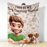 Pet Lovers,Pet Mom,Cat Mom,Dog Mom - My Cat Dog Cuddling Blanket Peeking - Personalized Fleece Blanket, Sherpa Blanket