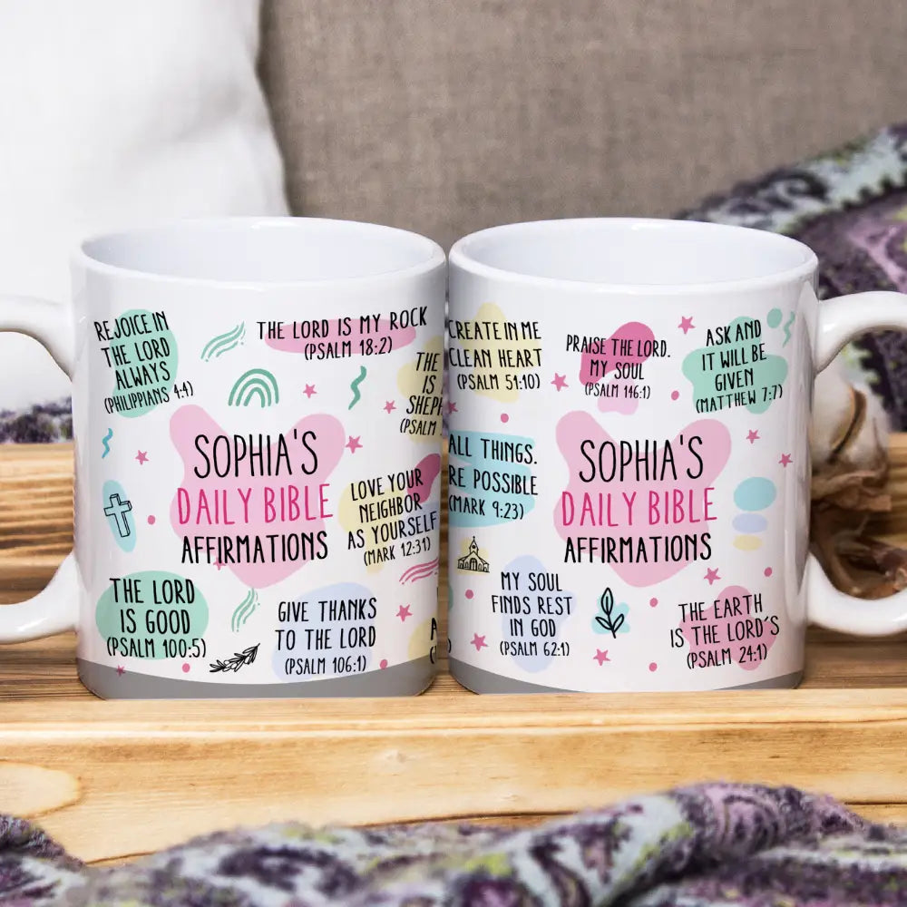 My Daily Bible Affirmations - Personalized White Edge-to-Edge Mug
