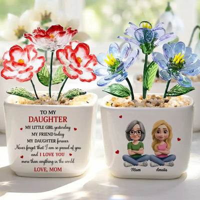 Glass Flower Plant Pot