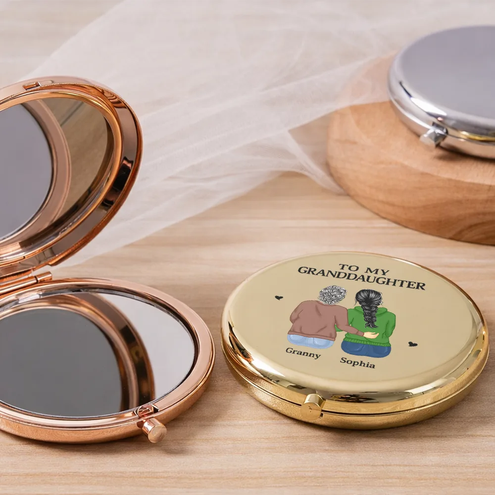 Gift For Daughter,Gift For Women,Mom, Daughters,Love - My Daughter Granddaughter Forever - Personalized Compact Mirror