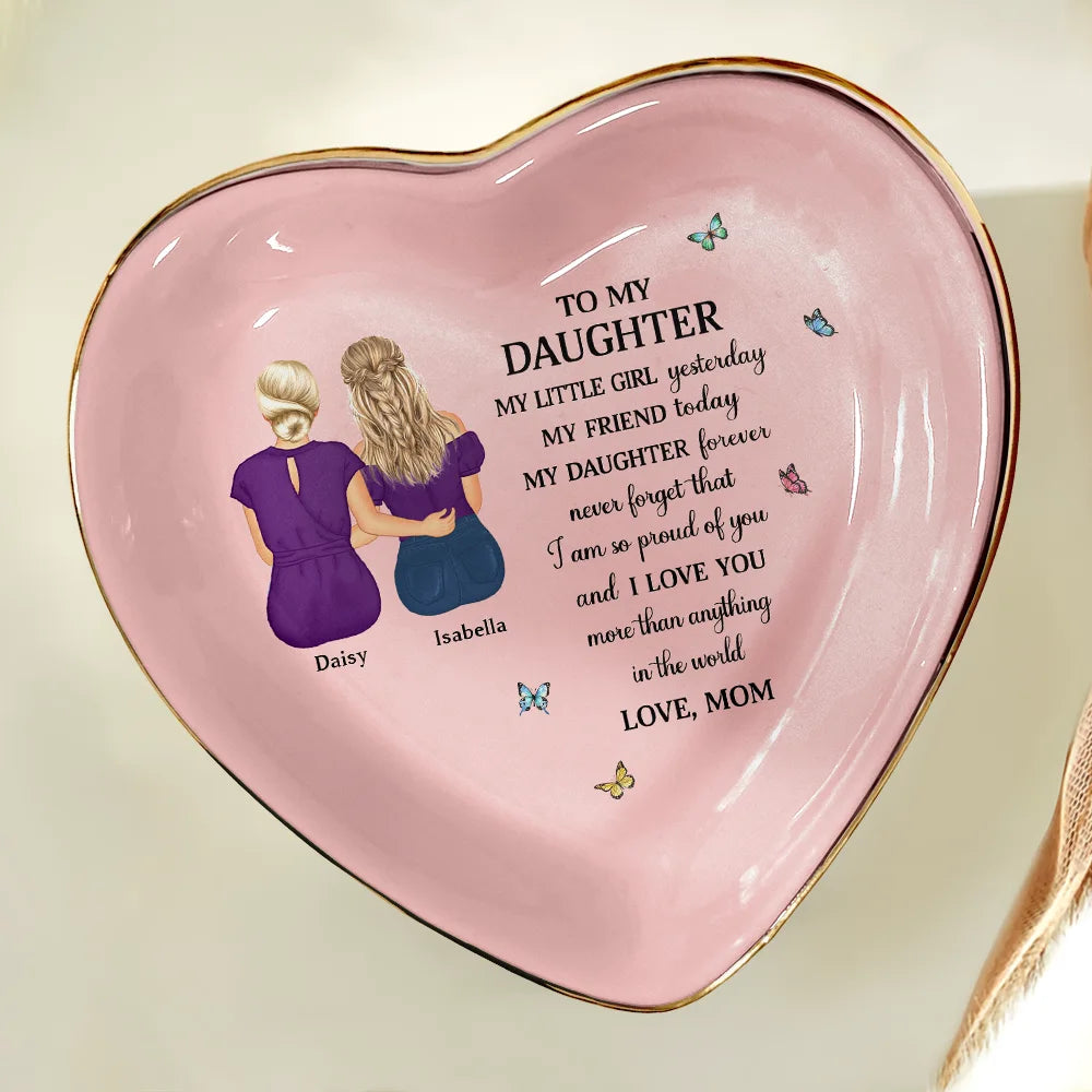 Gift For Daughter,Gift For Women,Happy,Gift For Grandkids,Vector - My Daughter Granddaughter Forever - Personalized Ring Dish