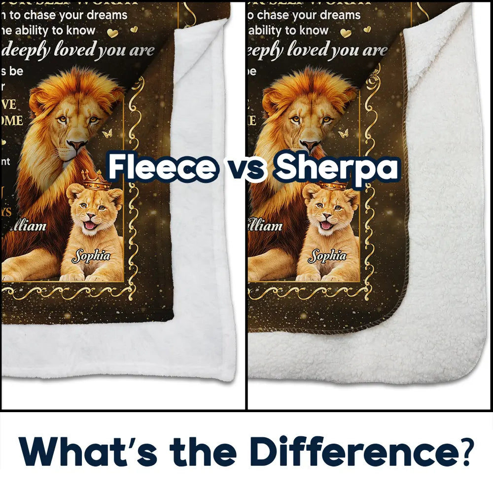 Top Market,Gift For Daughter,Gift For Son,Gift For Grandkids,Gift For Women,Gift For Men,Love - My Daughter Son Just Do Your Best - Personalized Fleece Blanket, Sherpa Blanket