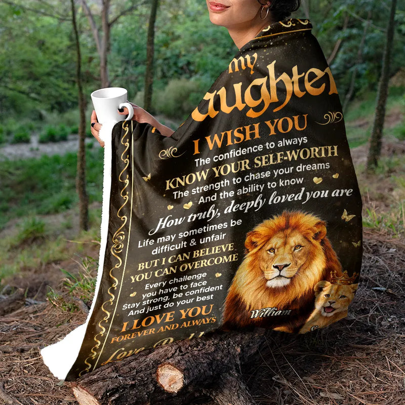 Top Market,Gift For Daughter,Gift For Son,Gift For Grandkids,Gift For Women,Gift For Men,Love - My Daughter Son Just Do Your Best - Personalized Fleece Blanket, Sherpa Blanket