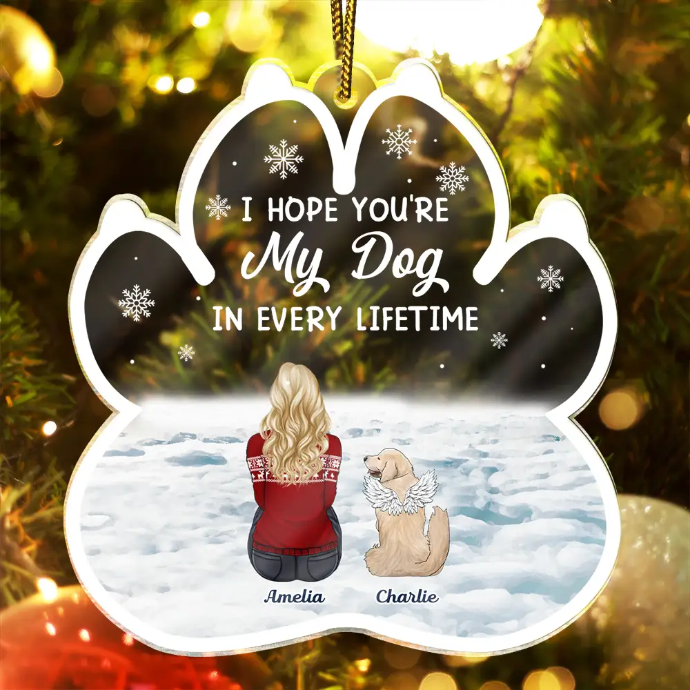 My Dog Every Lifetime Pet Memorial - Personalized Custom Shaped Acrylic Ornament