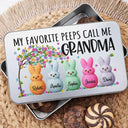 Funny,Gift For Mother,Gift For Grandma,Gift For Wife - My Favorite Peeps Call Me Grandma - Personalized Metal Biscuit Tin