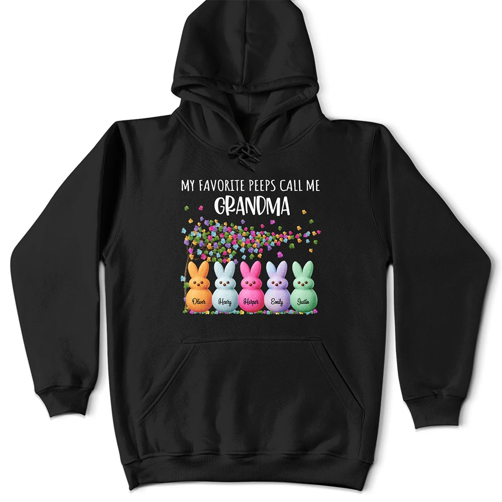 Funny,Gift For Mother,Gift For Grandma,Gift For Wife,Easter - My Favorite Peeps Call Me Grandma Mom - Personalized T Shirt
