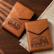 Independence Day, Gift For Grandpa, Proud, Icon - My Favorite People Call Me Papa - Personalized Leather Slim Wallet