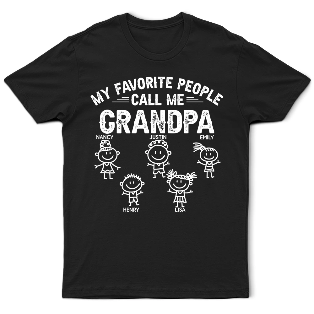 My Favorite People Call Me Papa Kid Stick Figures - Personalized T Shirt