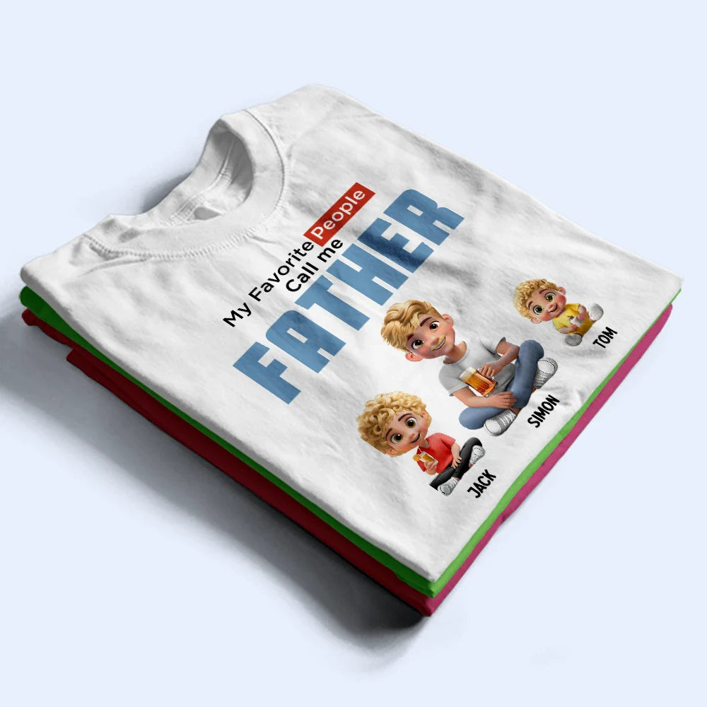 Gift For Grandpa, Grandpa - Grandkids, Gift For Father, Happy - My Favorite People Call Me Pop Pop - Personalized T Shirt