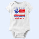Gift For Baby,America 250th,Independence Day,Adorable,Icon - My First 4th Of July Born In America's 250th Year - Personalized Baby Onesie