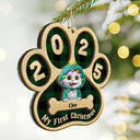 Pet Lovers,Pet Mom,Pet Dad,Pet Couple,Cat Lovers,Cat Mom,Cat Couple,Cat Dad,Dog Lovers,Dog Mom,Dog Dad,Dog Couple,Gift For Women,Gift For Men,Gift For Husband,Gift For Wife,Gift For Boyfriend,Gift For Girlfriend,Gift For Yourself,Happy,Christmas - My First Christmas Dog Cat 3D Effect - Personalized 2-Layered Mix Ornament
